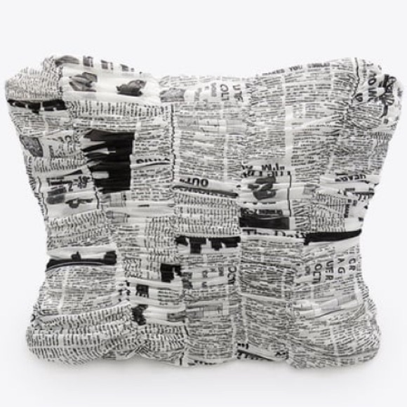 ZARA Newspaper Print Crop Top - Picture 9 of 13